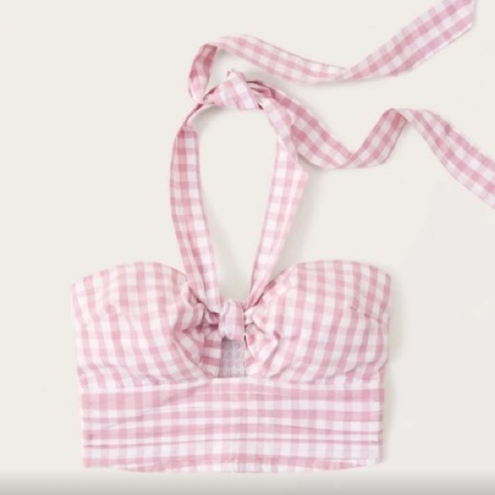 Abercrombie & Fitch Poplin Knot-Front Halter Top